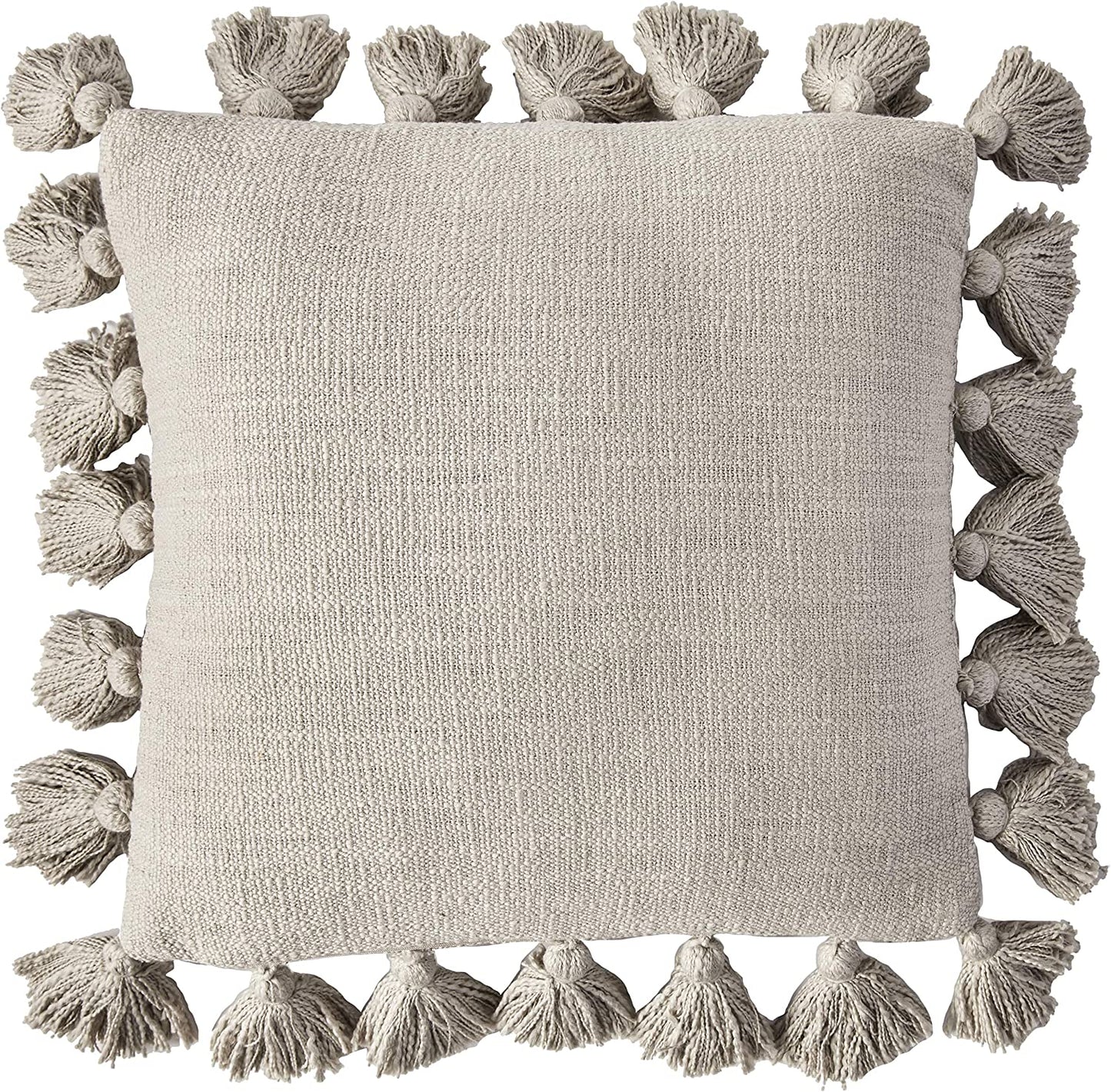 18" Square Cotton Pillow With Tassels