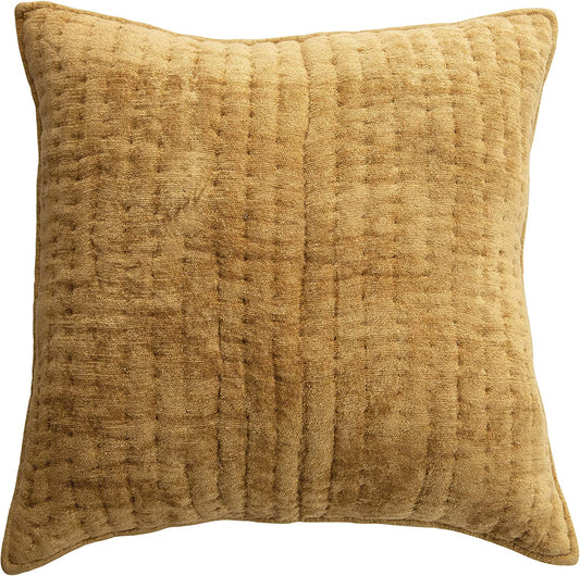 20" Square Mustard Quilted Chenille Pillow