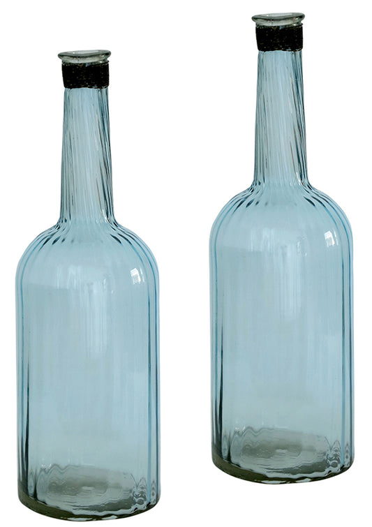 Glass Bottle Vase Set of 2