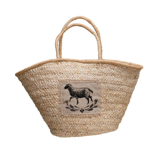 Handles and Fabric Sheep Patch Totes