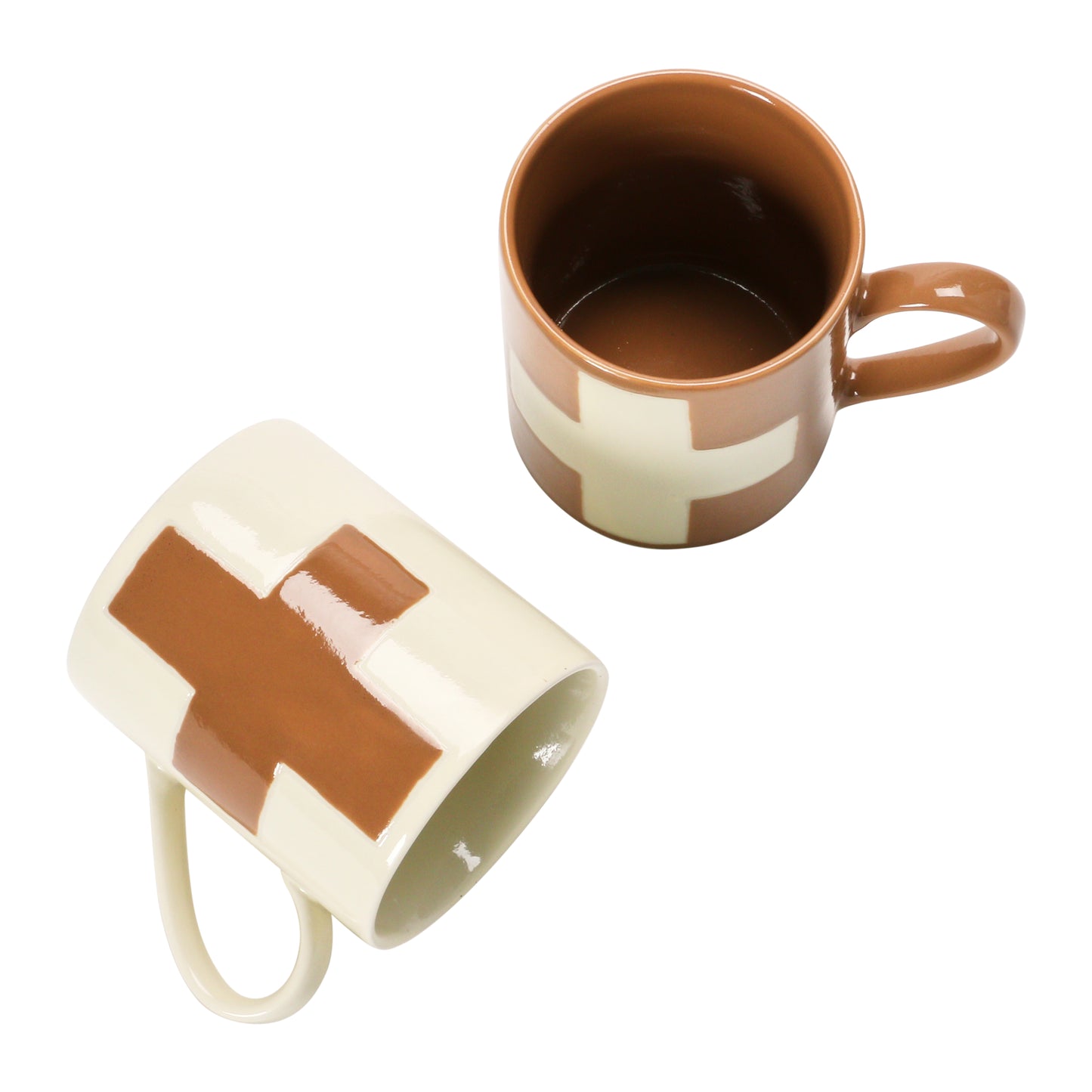 Handmade Stoneware Mug with Swiss Cross