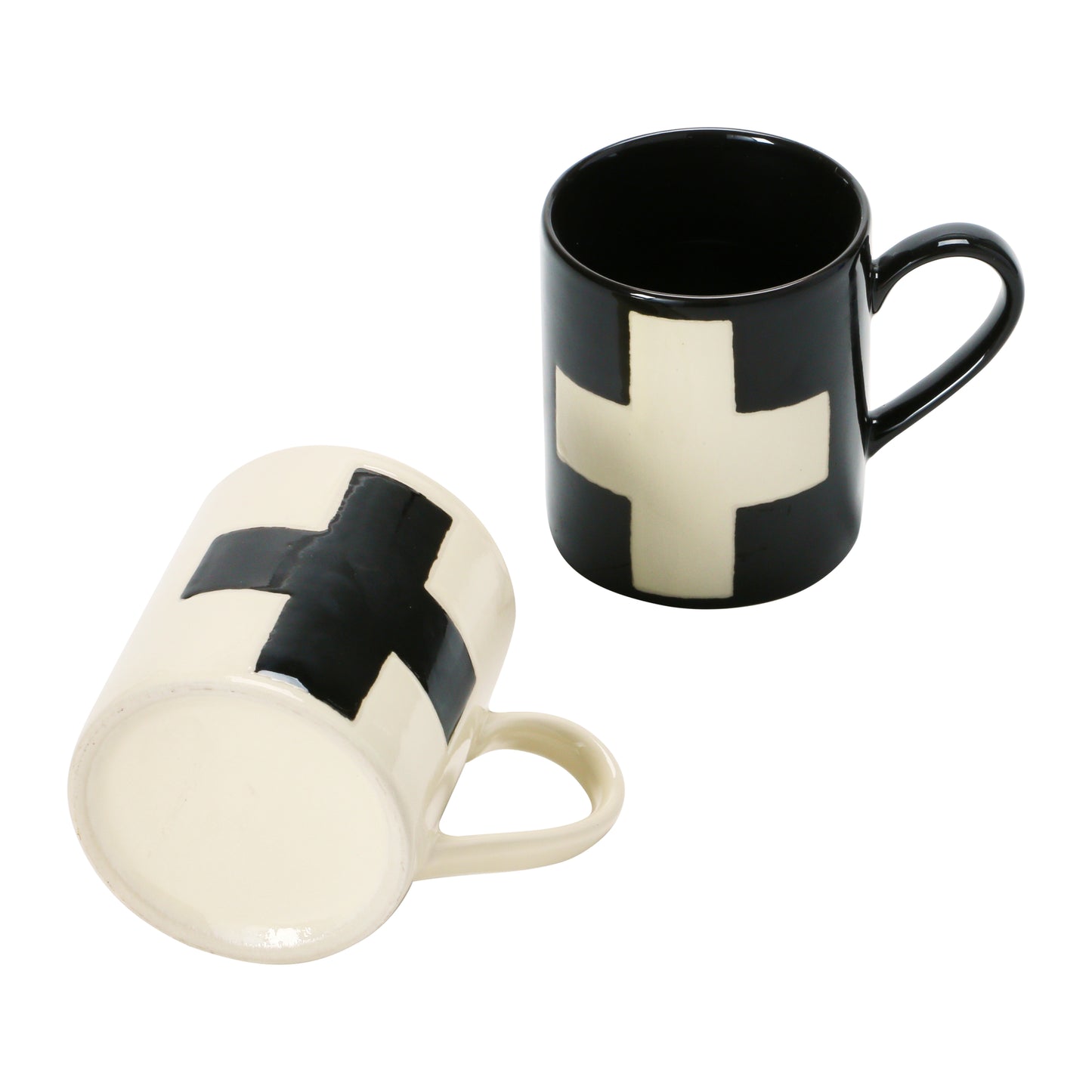 Handmade Stoneware Mug with Swiss Cross