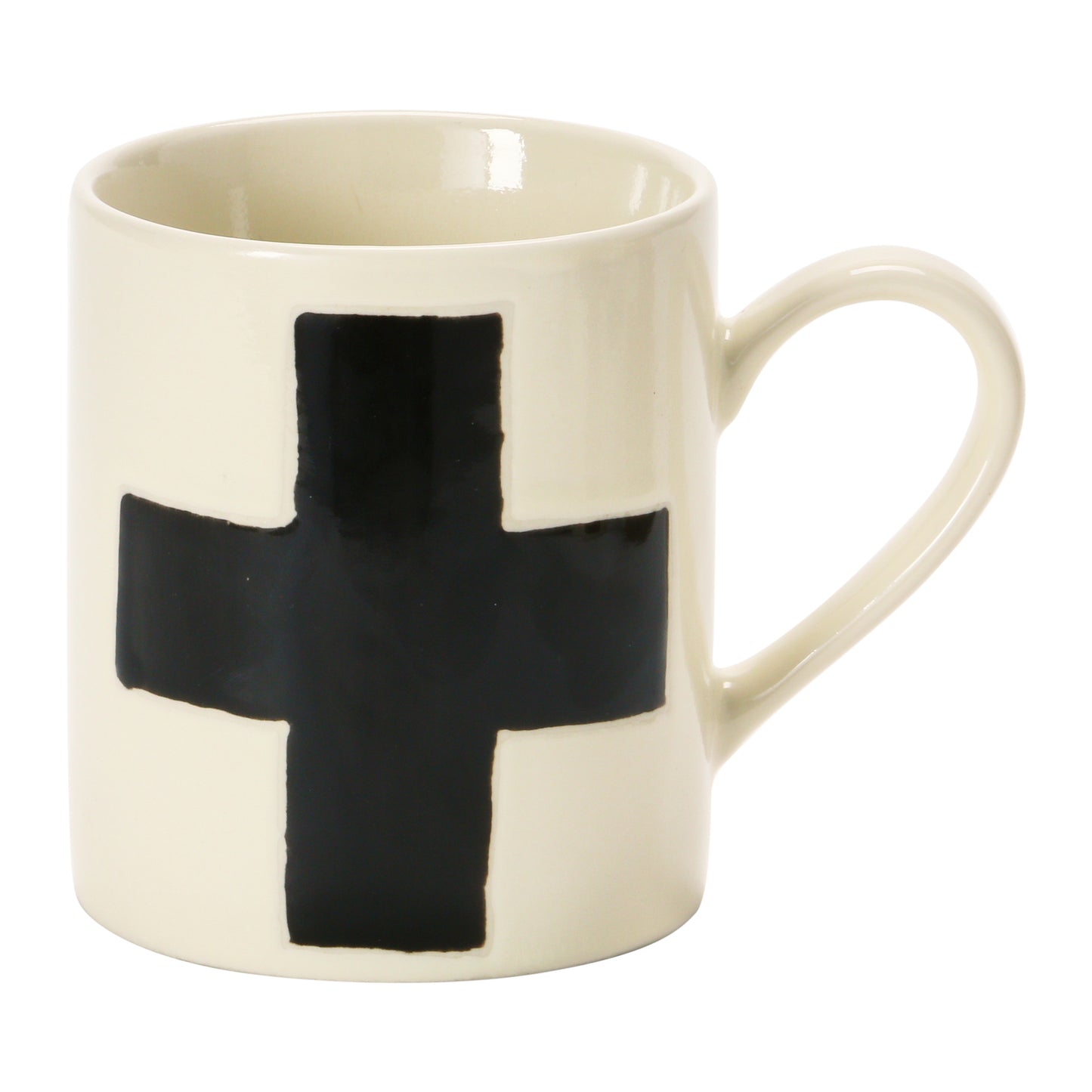 Handmade Stoneware Mug with Swiss Cross