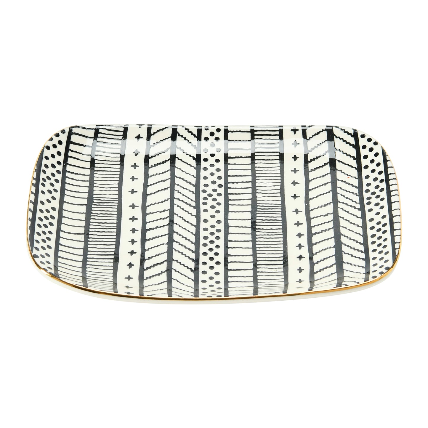 7-1/2"L x 5-1/2"W Stoneware Plate with Pattern