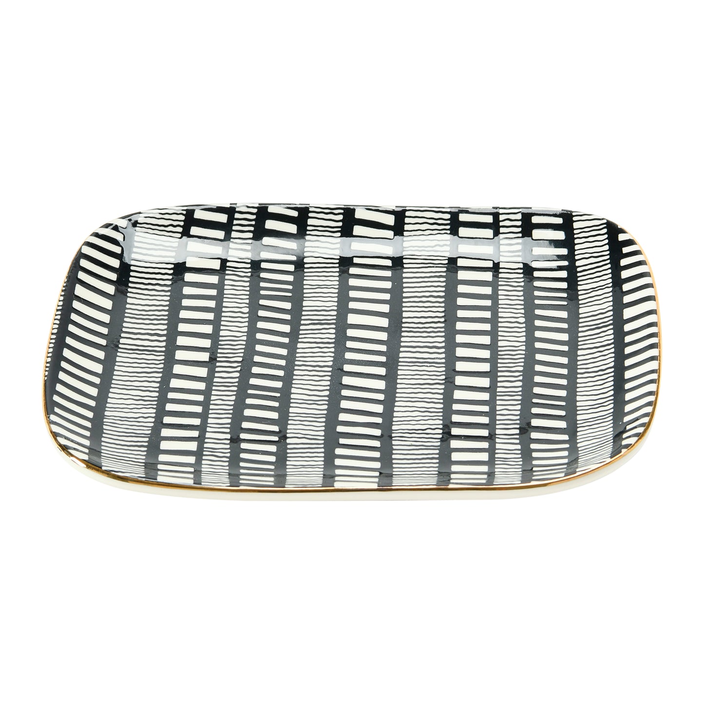 7-1/2"L x 5-1/2"W Stoneware Plate with Pattern