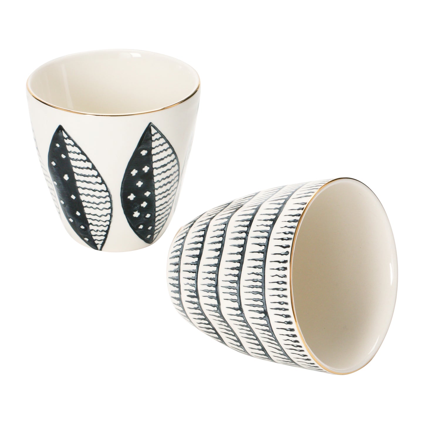 Stoneware Cup With Pattern 3-5/8" L