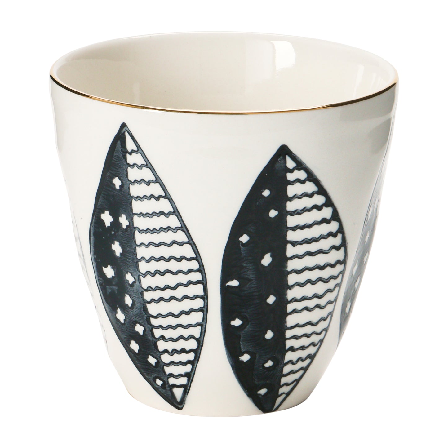 Stoneware Cup With Pattern 3-5/8" L