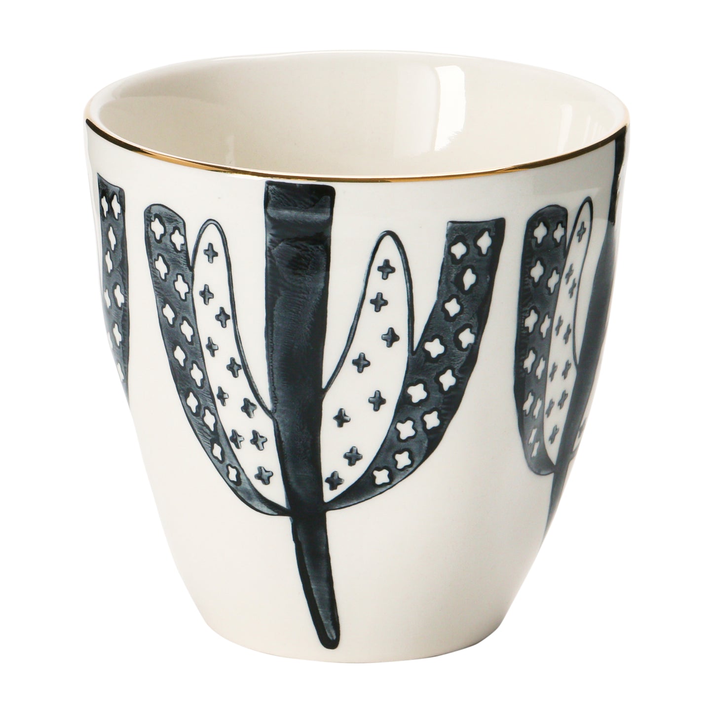 Stoneware Cup With Pattern 3-5/8" L