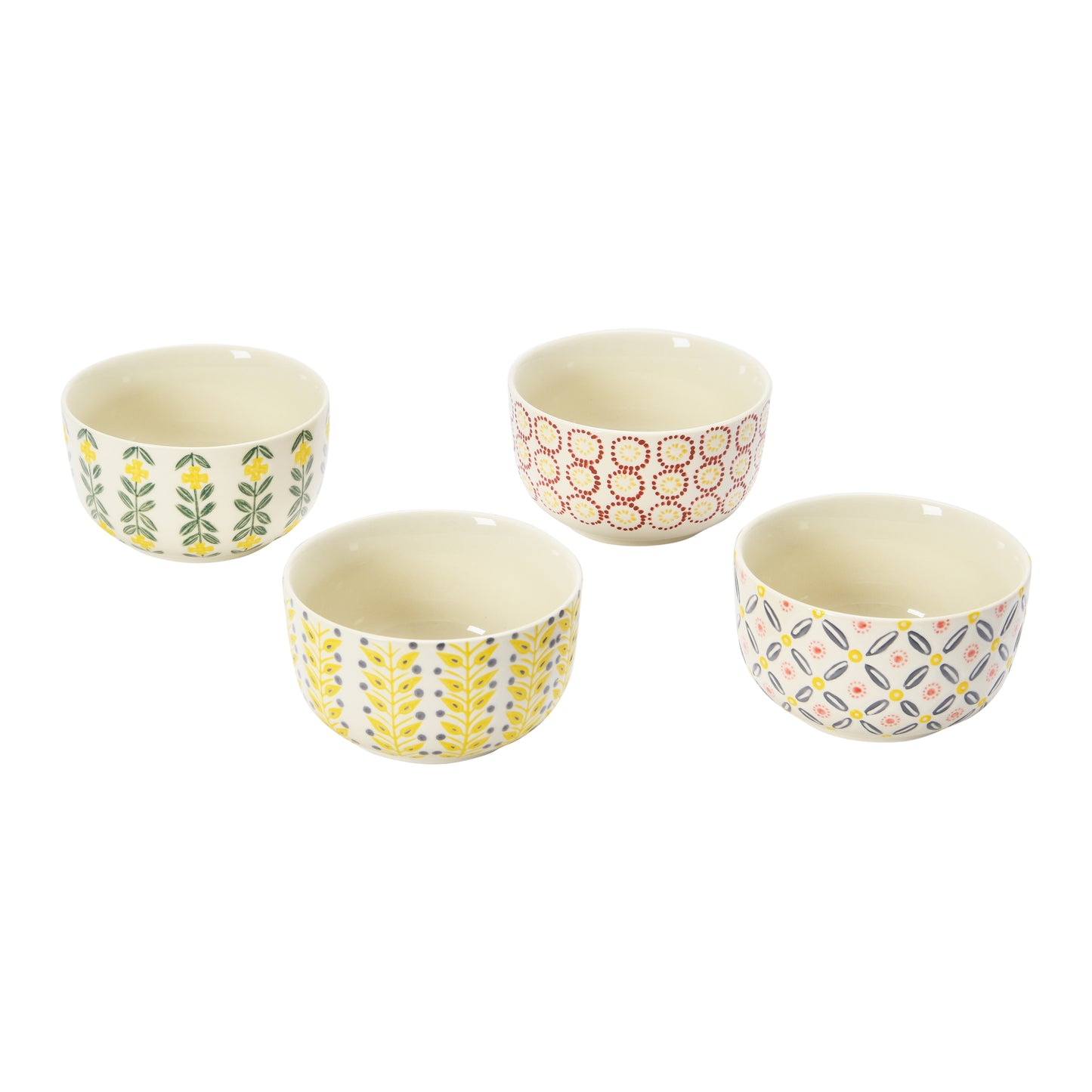 Hand-Stamped Stoneware Bowl, 4 Styles