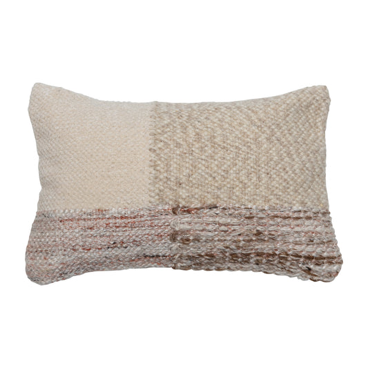 Woven Cotton Blend Lumbar Pillow