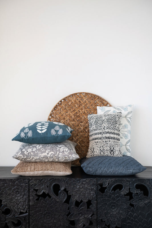 Square Cotton Embroidered Pillow 28"