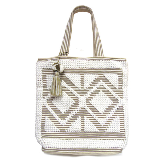 Handle Tote Bag Beige