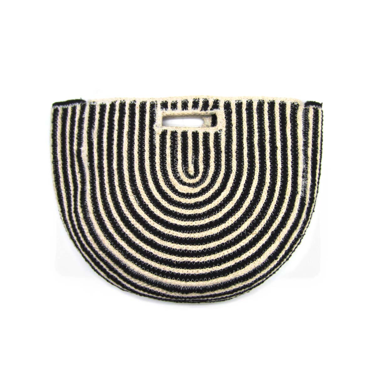 Rainbow Woven Tote Bag Black