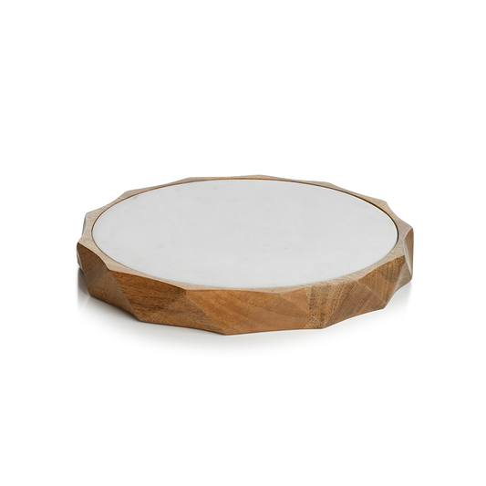 San Ramon Wood & White Marble Board