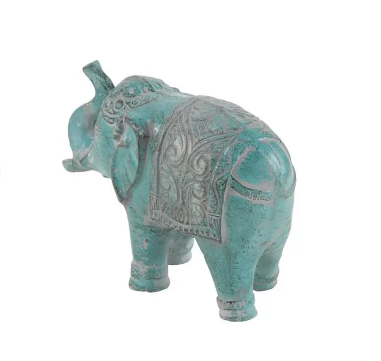 Blue Paper Maxhe Vintage Elephant Sculpture 3"W, 9"H