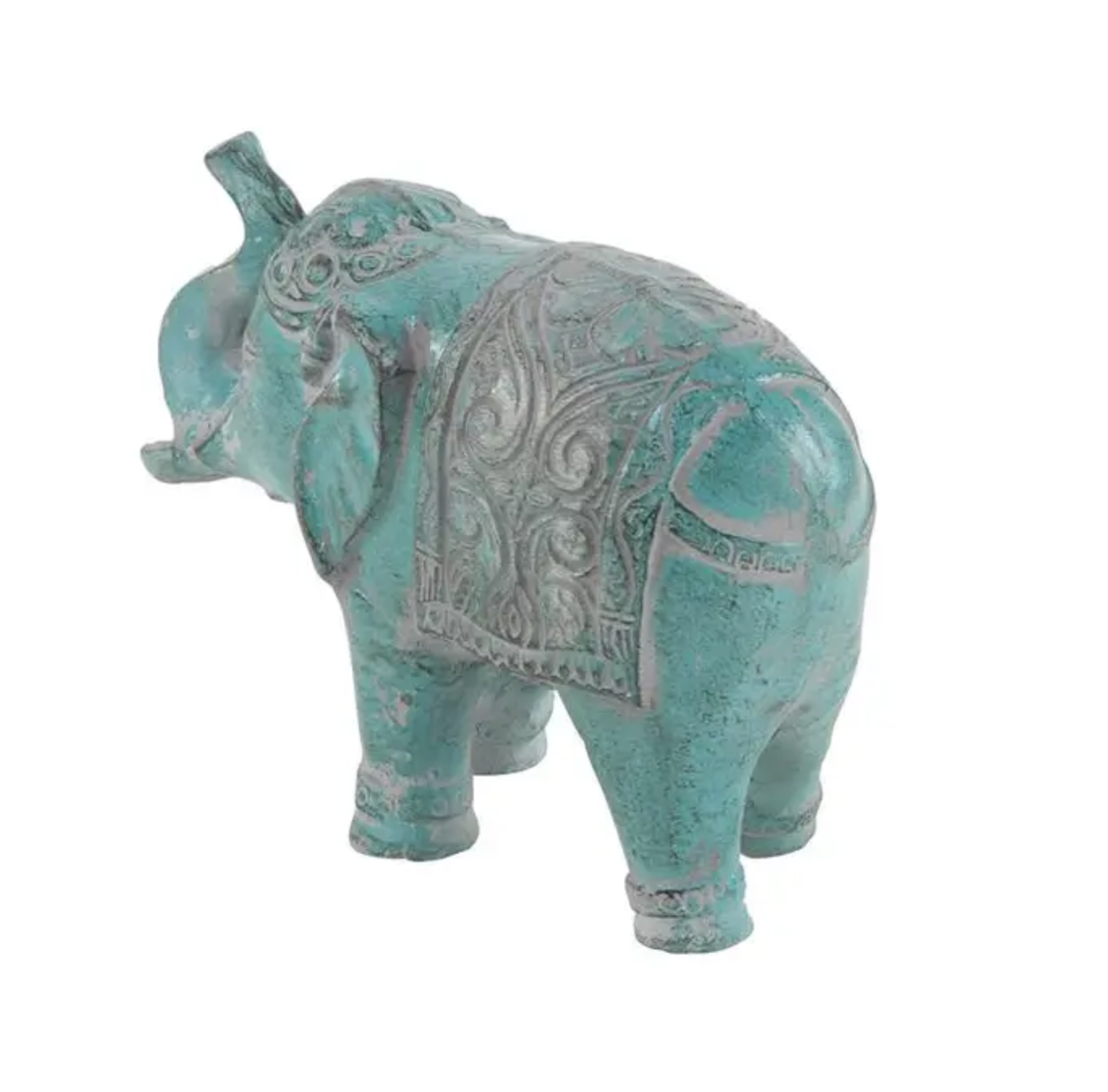 Blue Paper Maxhe Vintage Elephant Sculpture 3"W, 9"H