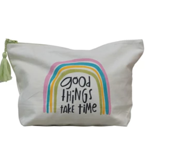 Cotton Canvas Zip Pouch