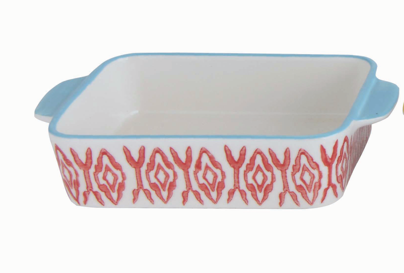 Hand Stamped Stoneware Baker