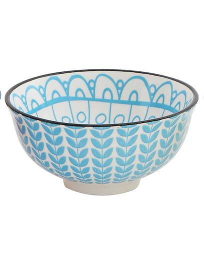 Hand Stamped Stoneware Bowl