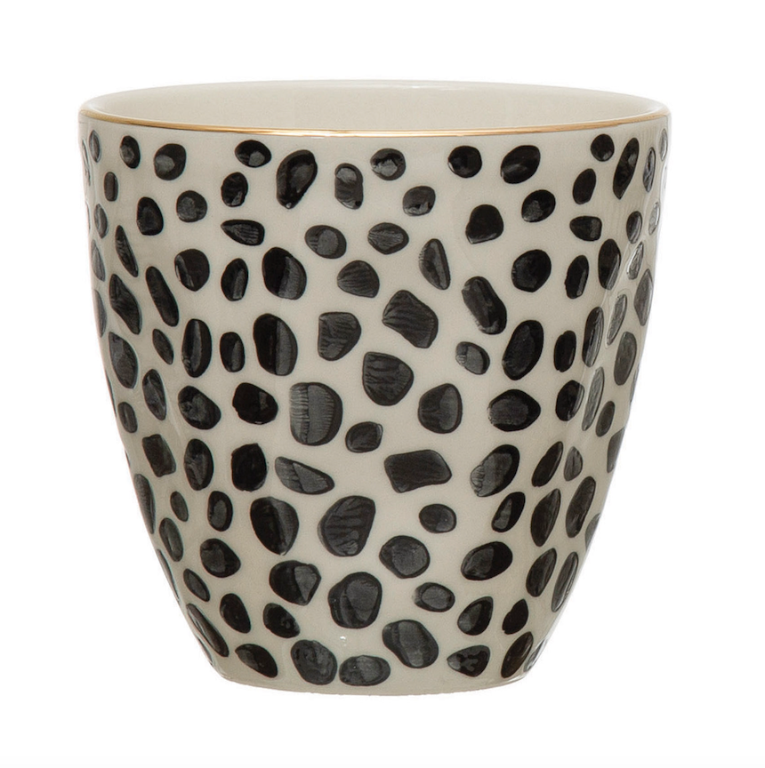 Stoneware Cup With Pattern 3-5/8" L