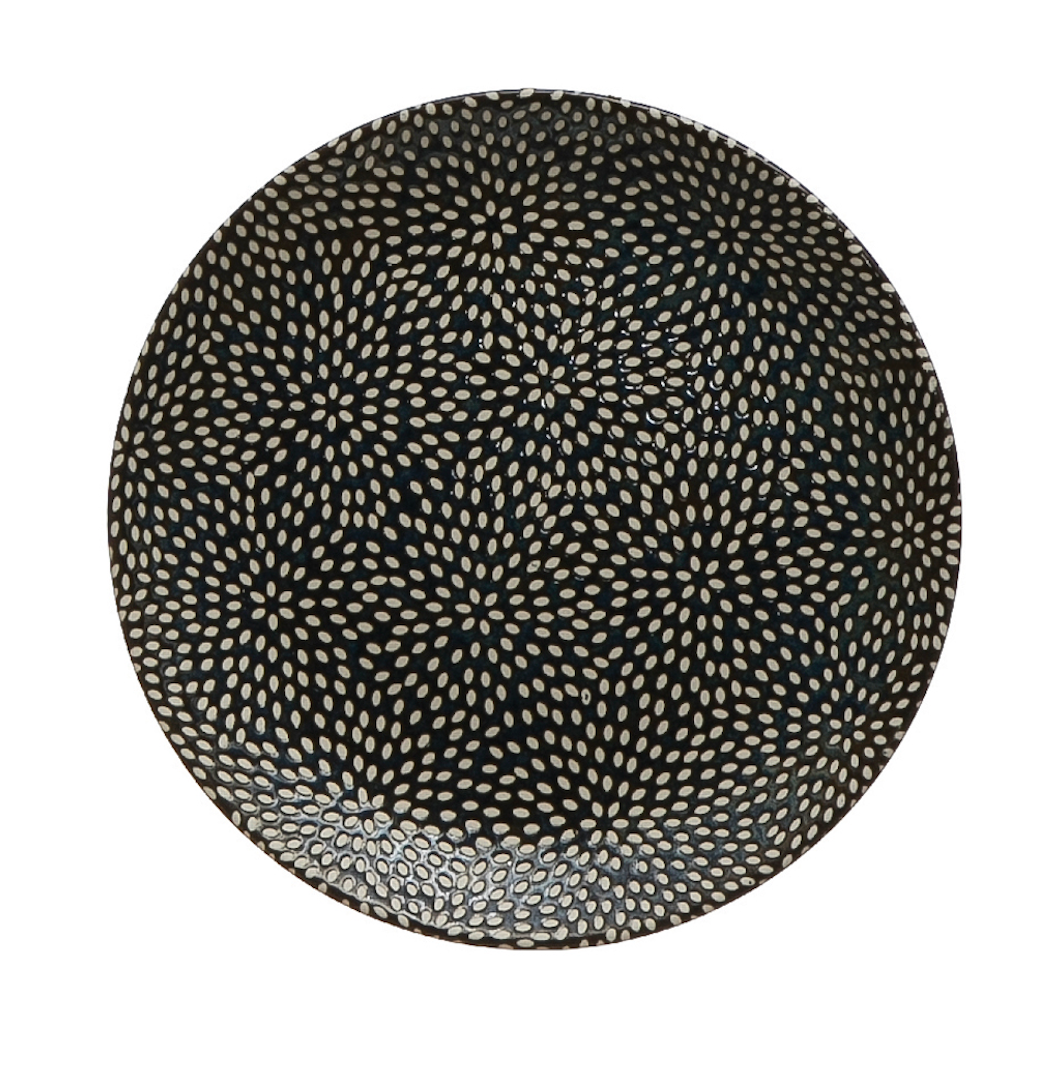 5" Round Stoneware Plate with Pattern