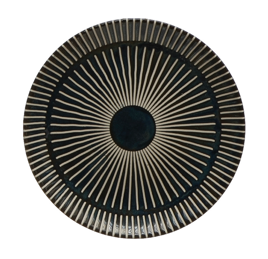 5" Round Stoneware Plate with Pattern