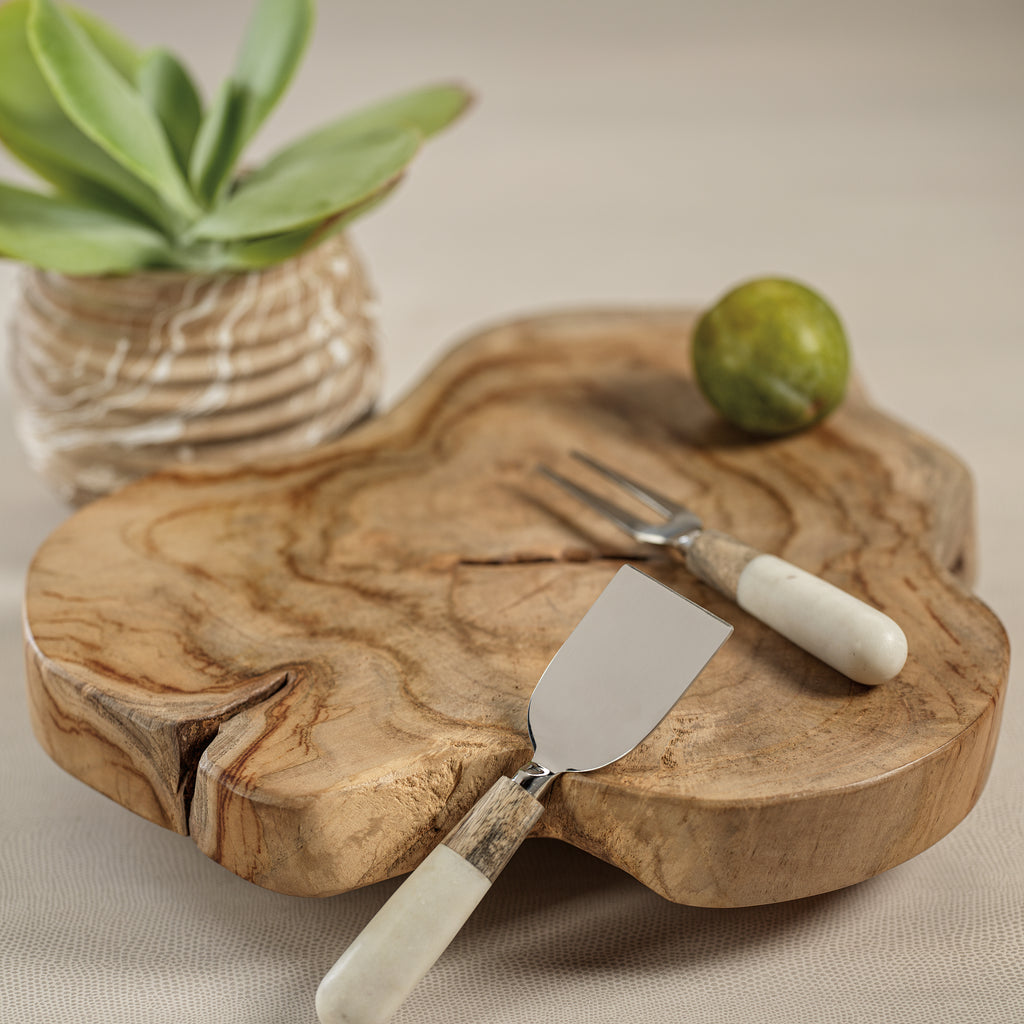 Organic Shape Natural Charcuterie & Cheese Board