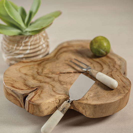 Organic Shape Natural Charcuterie & Cheese Board