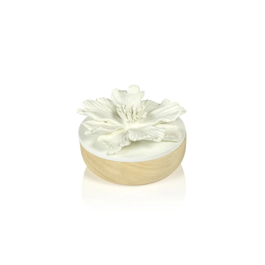 Cosmos Porcelain and Natural Wood Flower Box