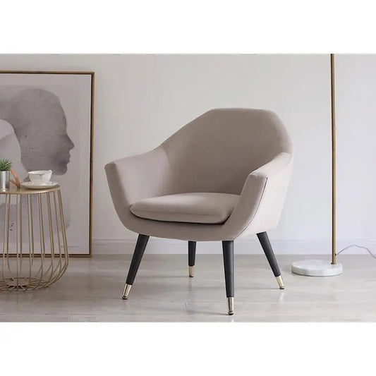 Lounge Armchair Velvet Beige