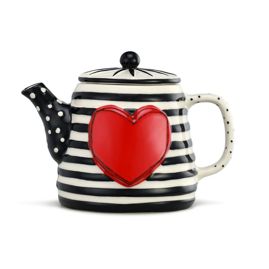 30 oz Striped Teapot