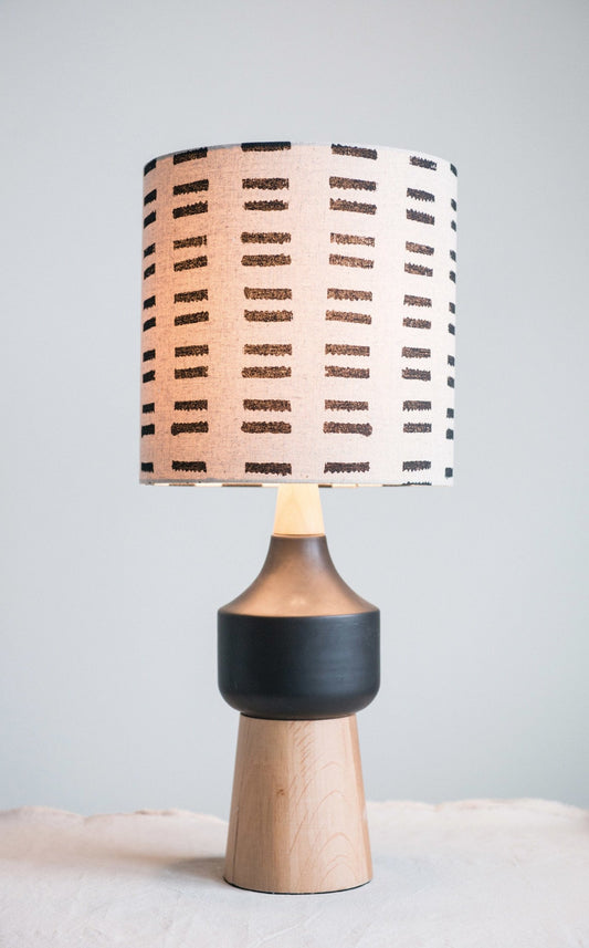 Wood and Ceramic Table Lamp 26"