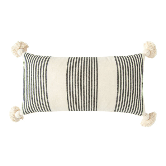 Woven Striped Lumbar With Tassels