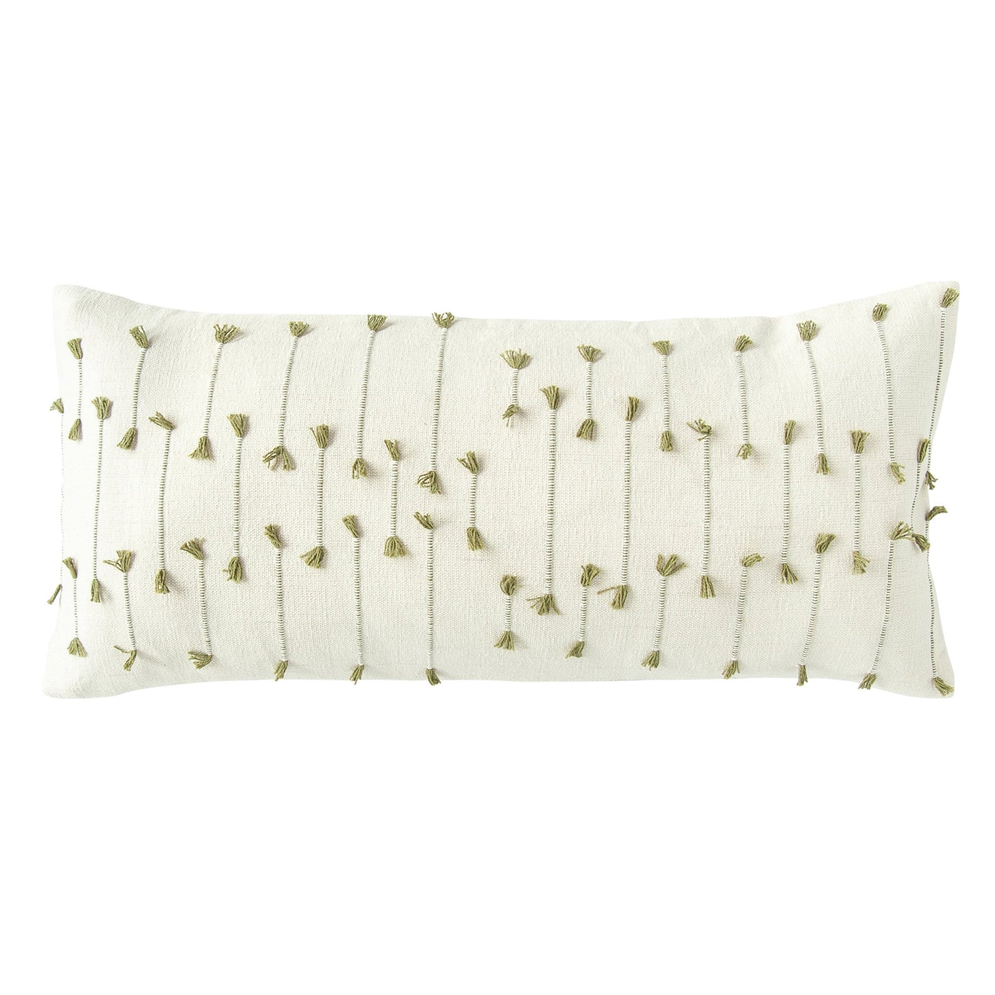 Hand Woven Lumbar Pillow With Woven Tassels
