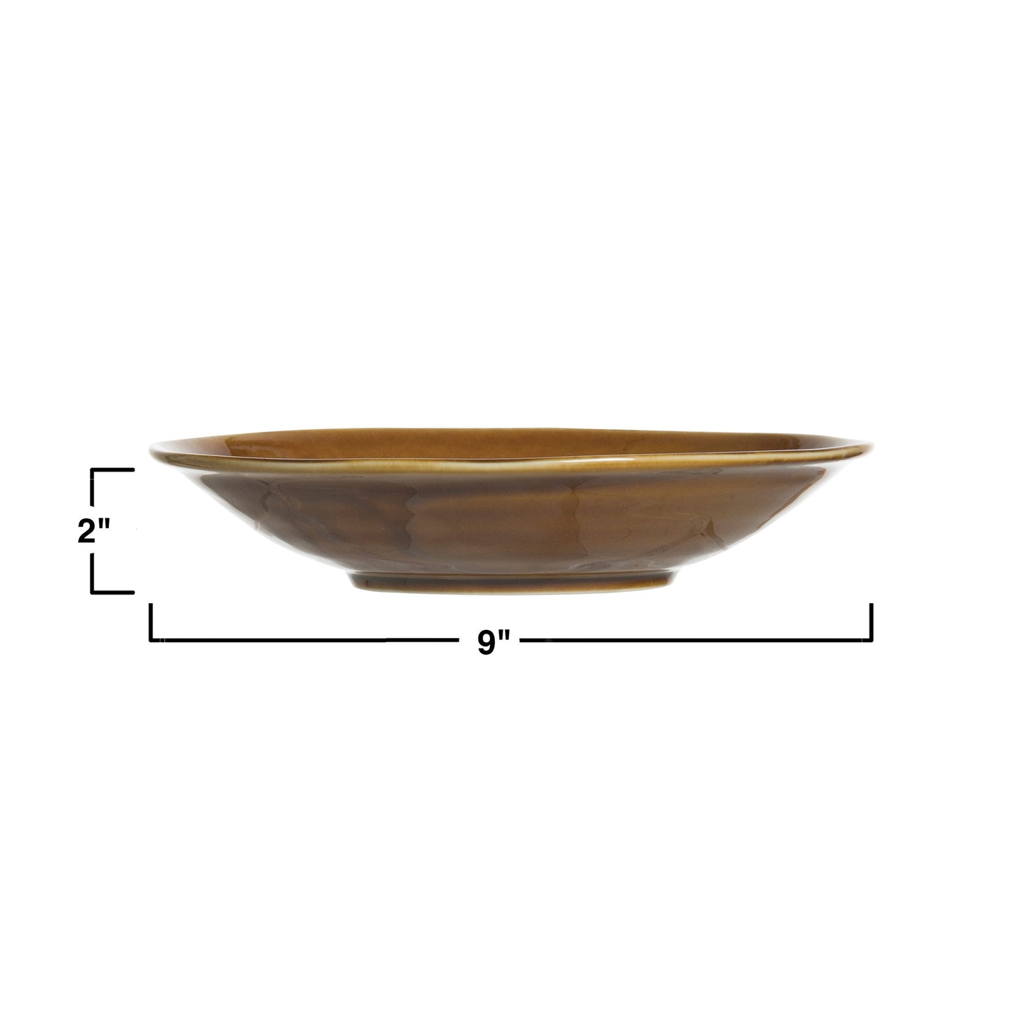 9" Brown Porcelain Bowl