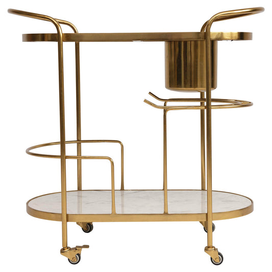 Metal 2-Tier Bar Cart on Caster