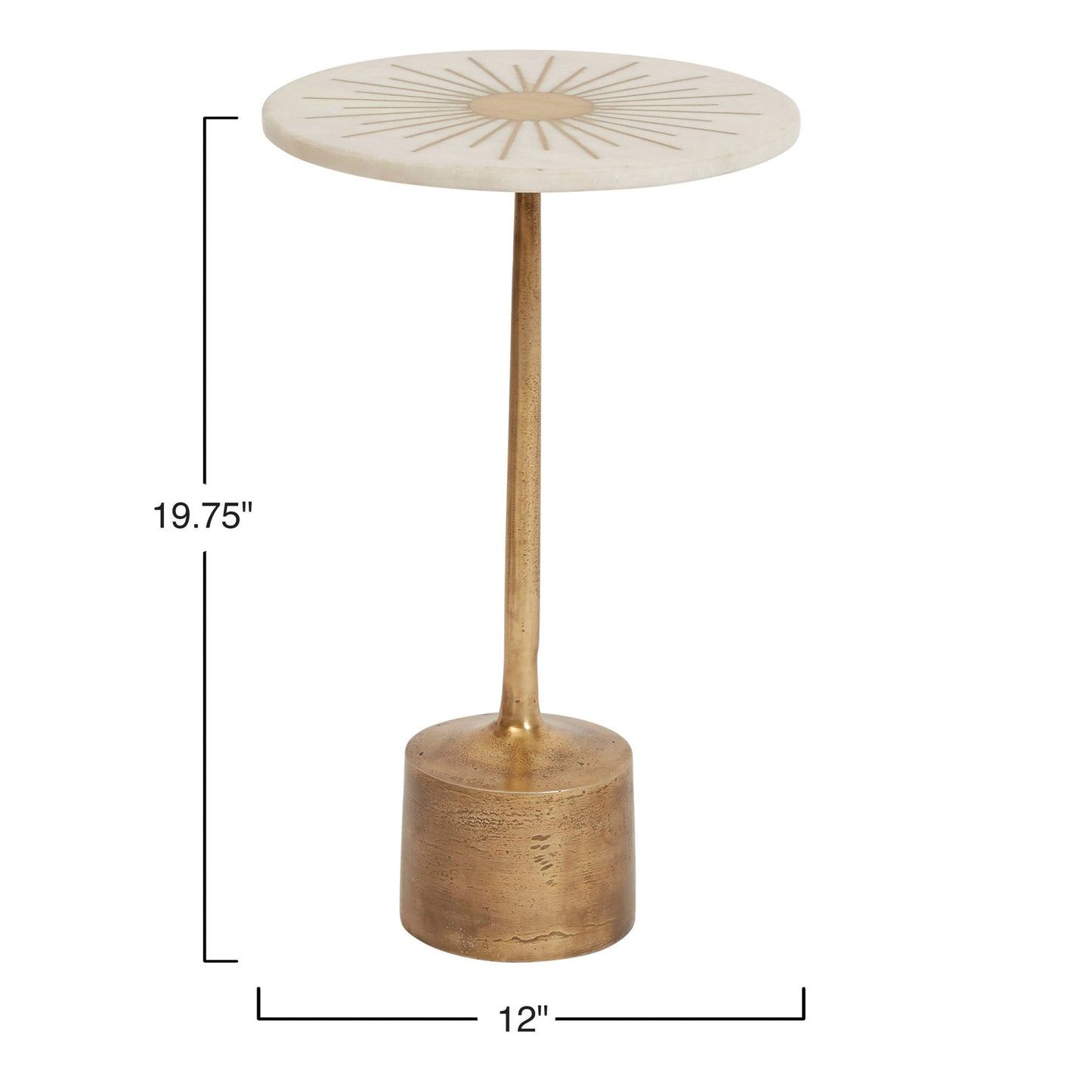 Metal Table with Marble & Metal Top