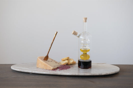 Glass Oil and Vinegar Cruet with Cork Stoppers