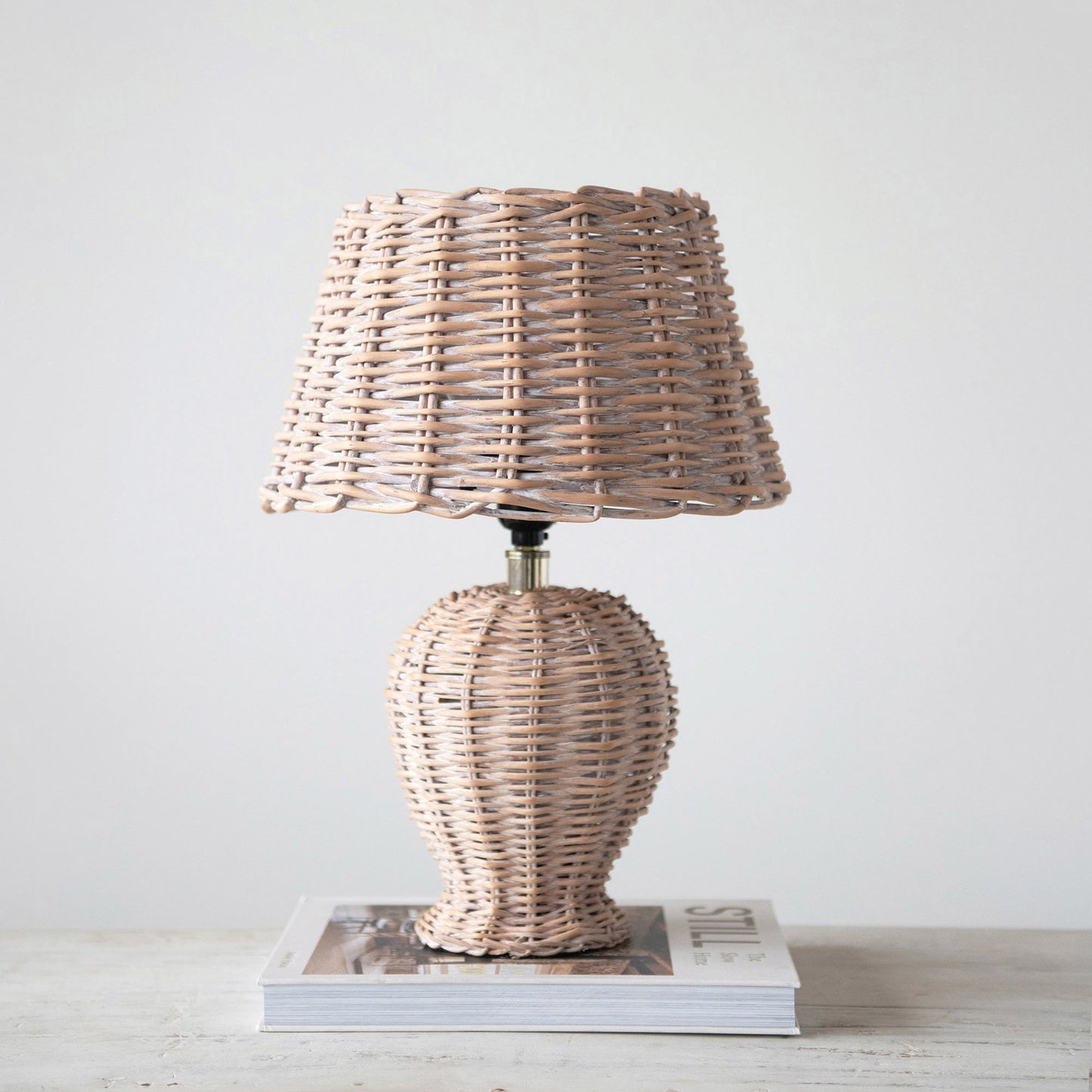 Hand-Woven Rattan Table Lamp