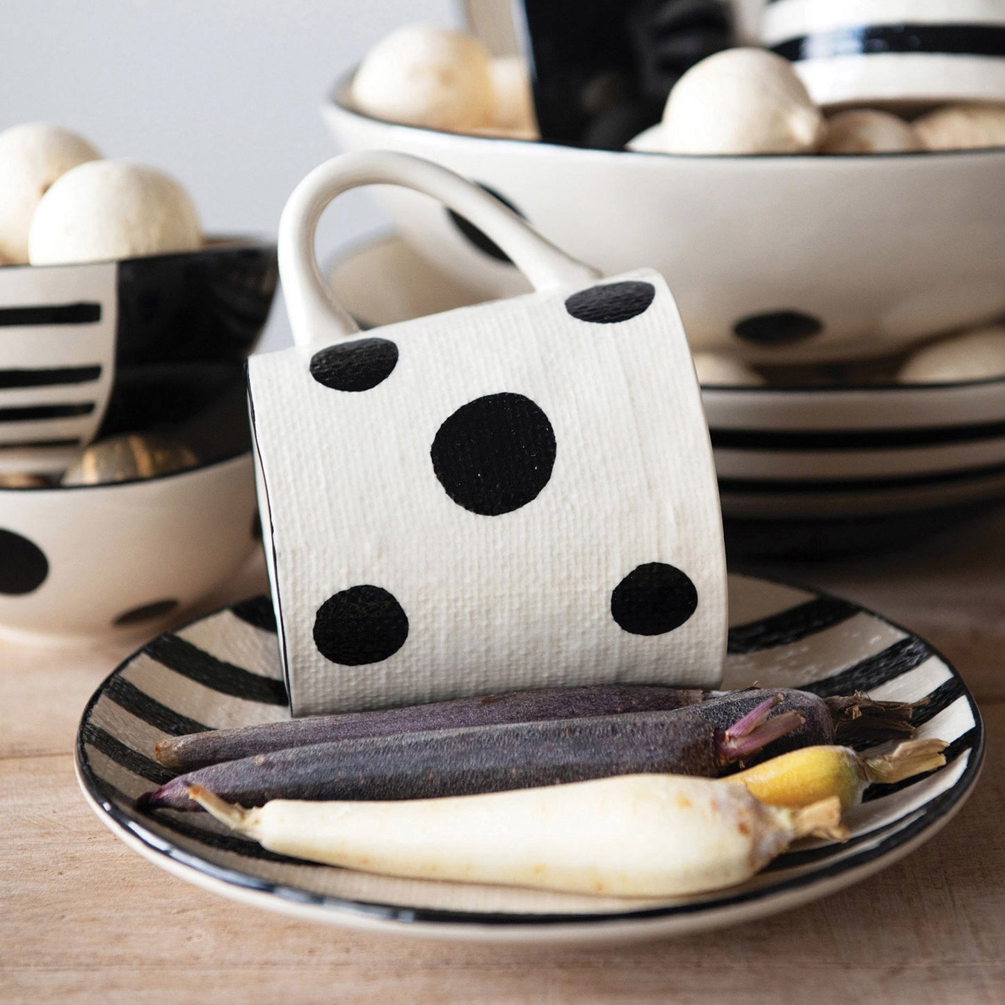 Hand-Painted Mug with Linen Texture