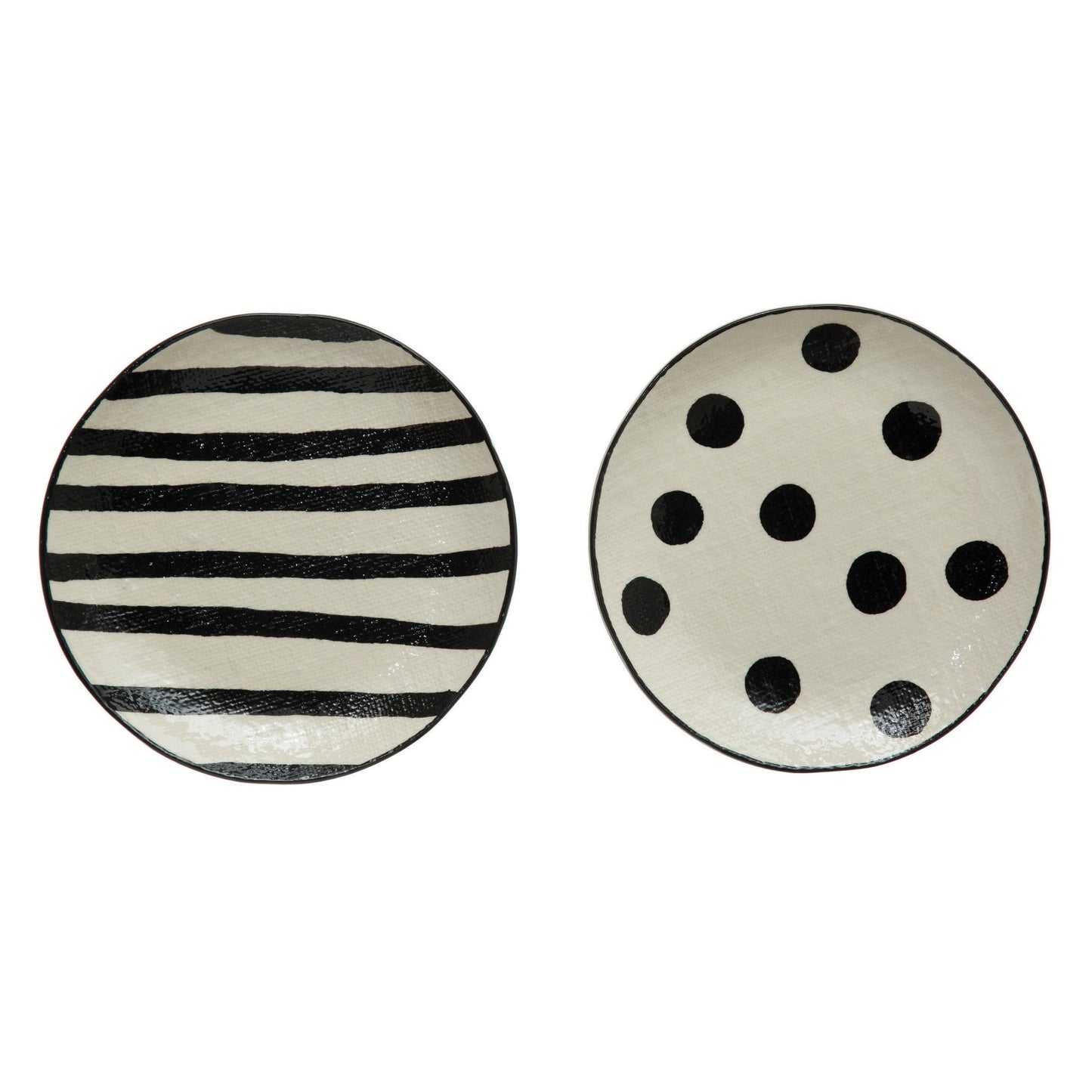 Hand-Painted Plate with Linen Texture