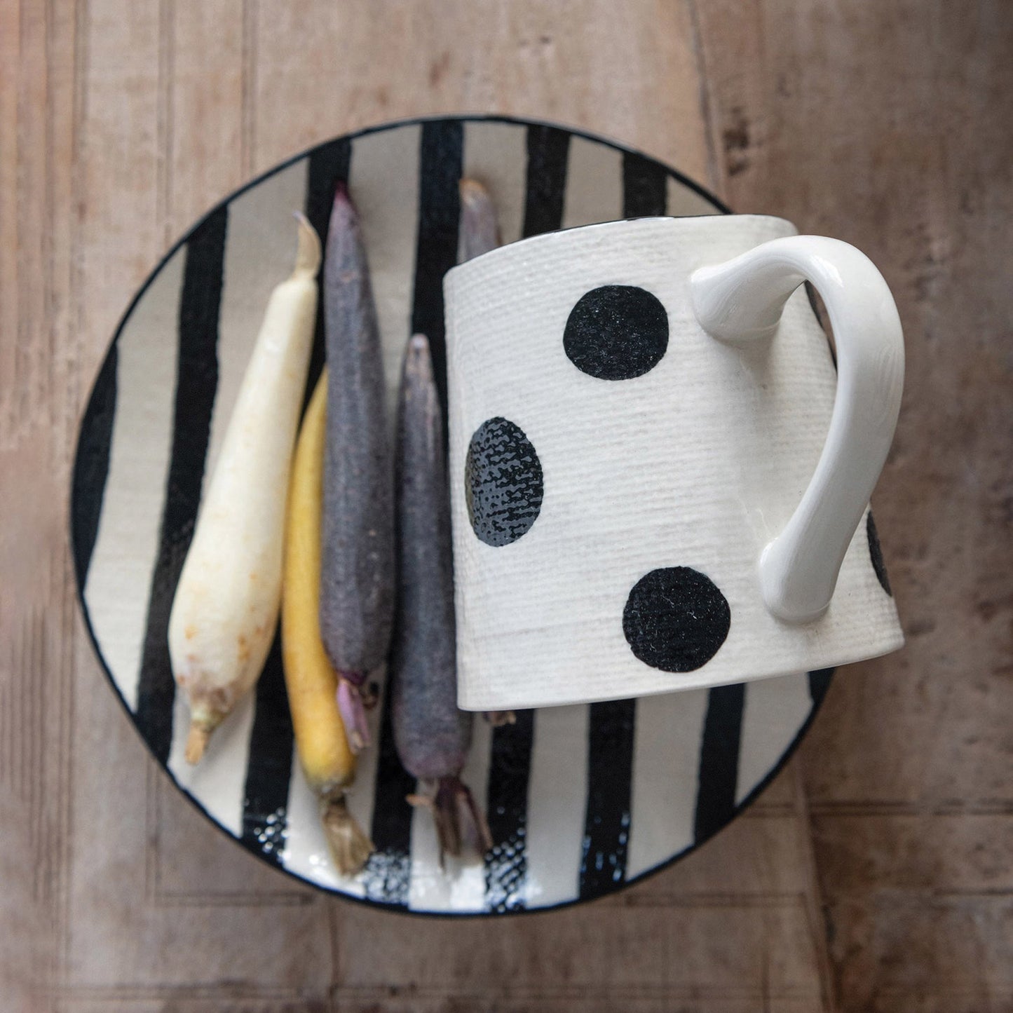 Hand-Painted Plate with Linen Texture