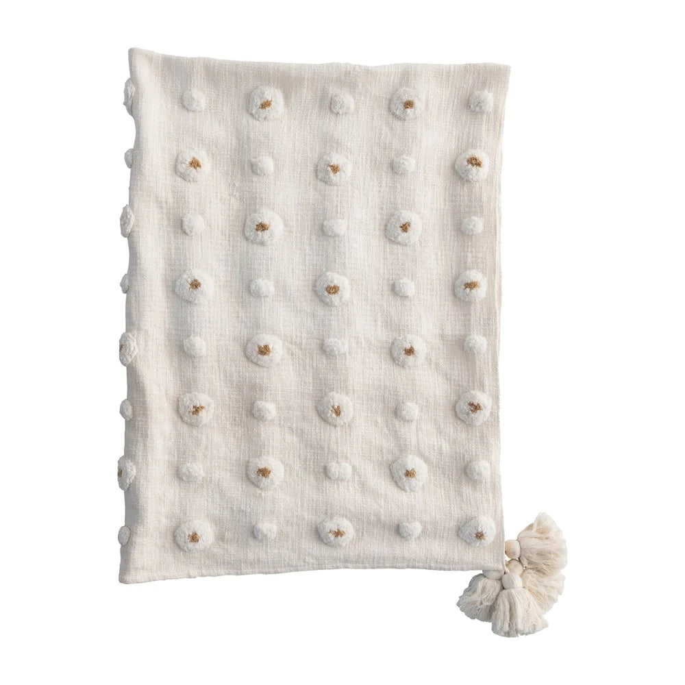 Cotton Tufted Throw with Tassels