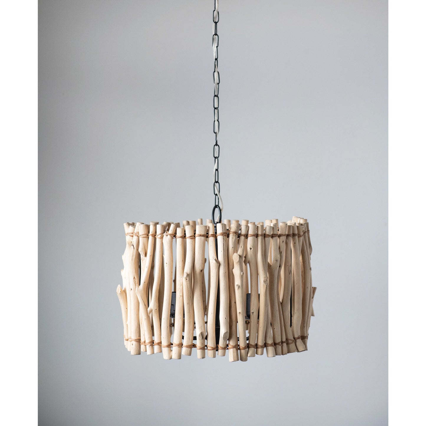 Round Driftwood Pendant Lamp with 3 Lights