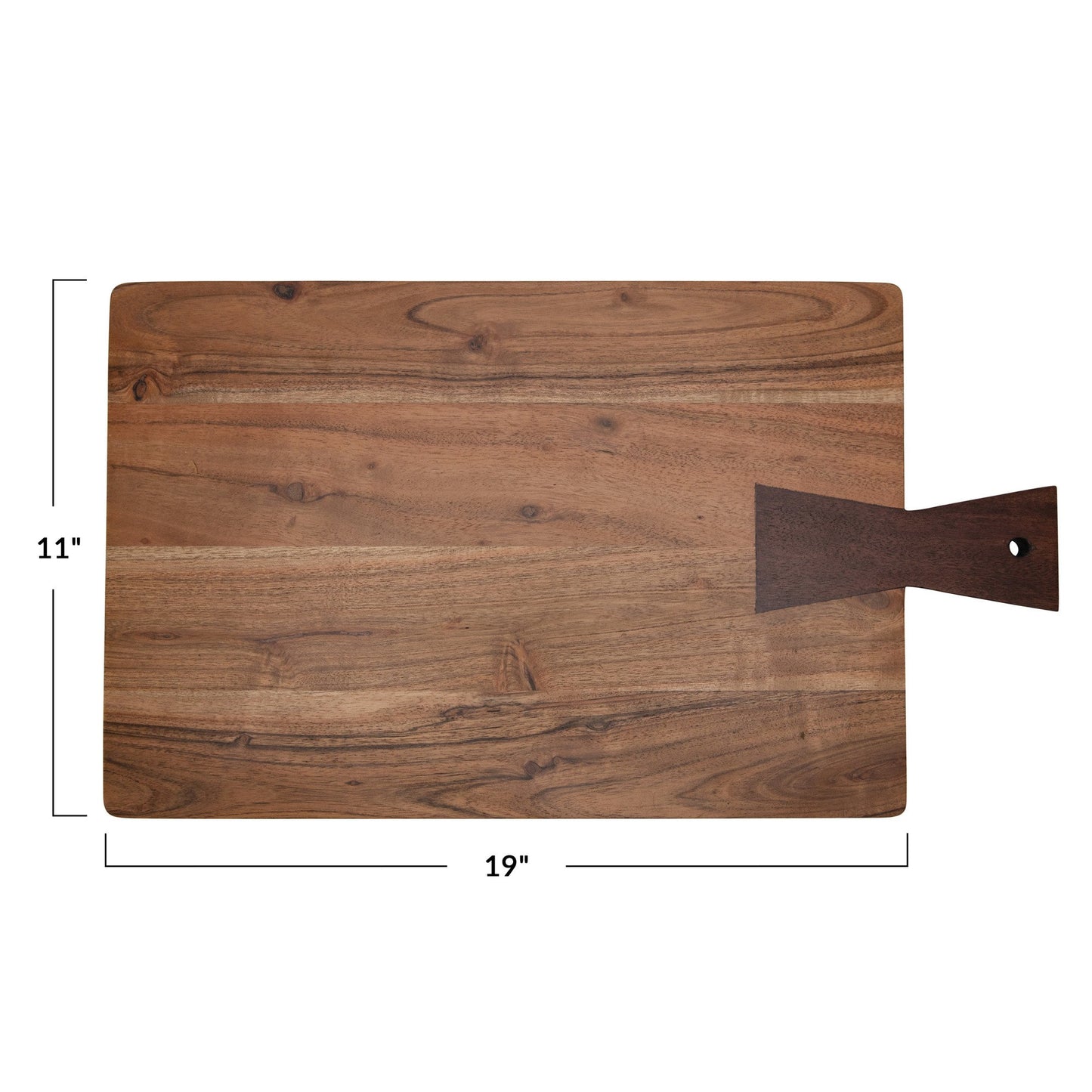 Acacia Wood Cutting Board with Black Handle