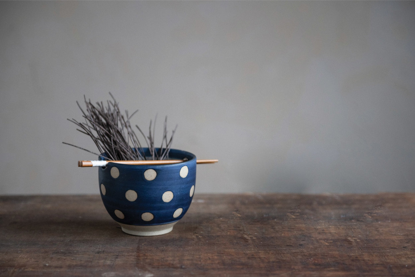 Stoneware Bowl with Chopsticks, Set of 2