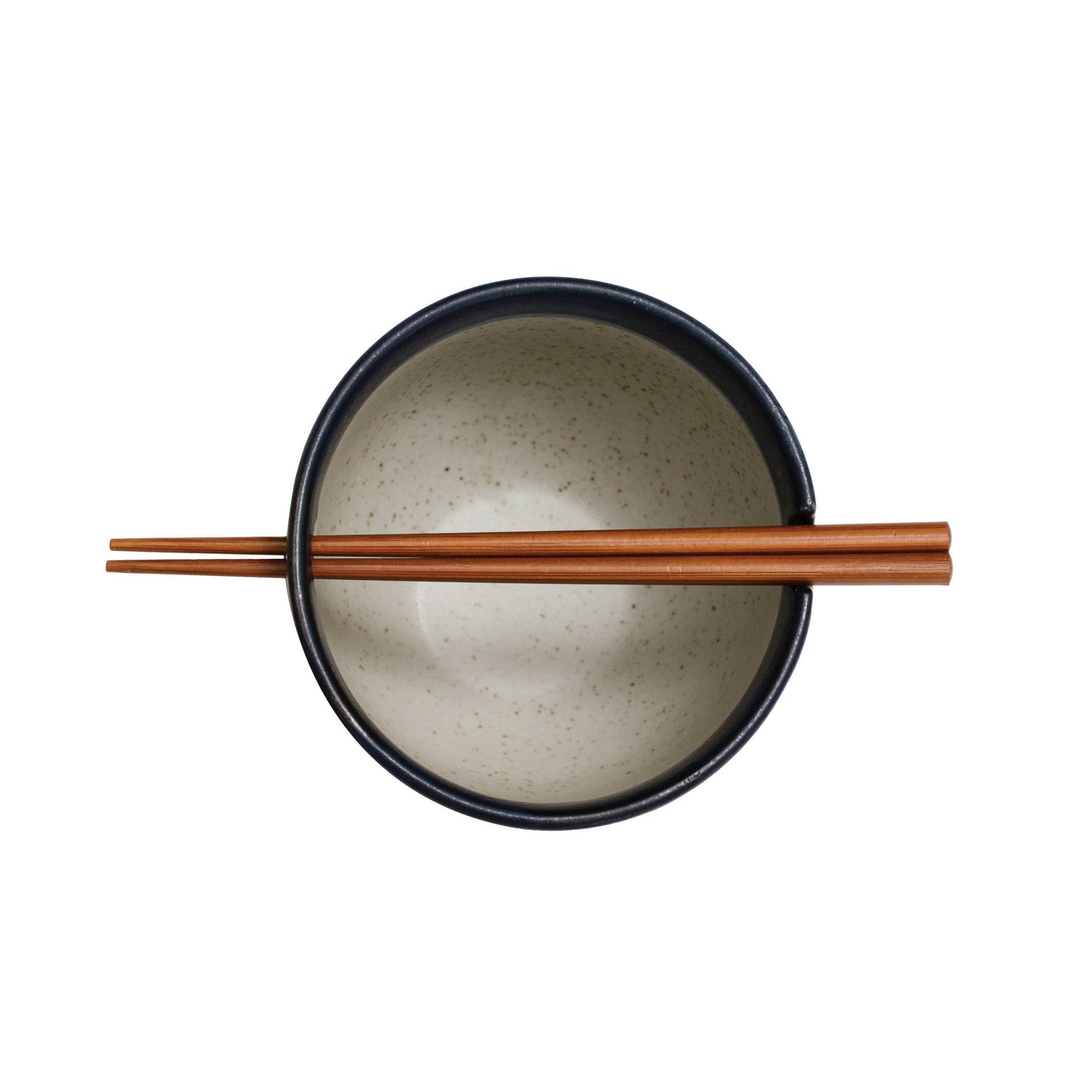 Stoneware Bowl with Chopsticks, Set of 2