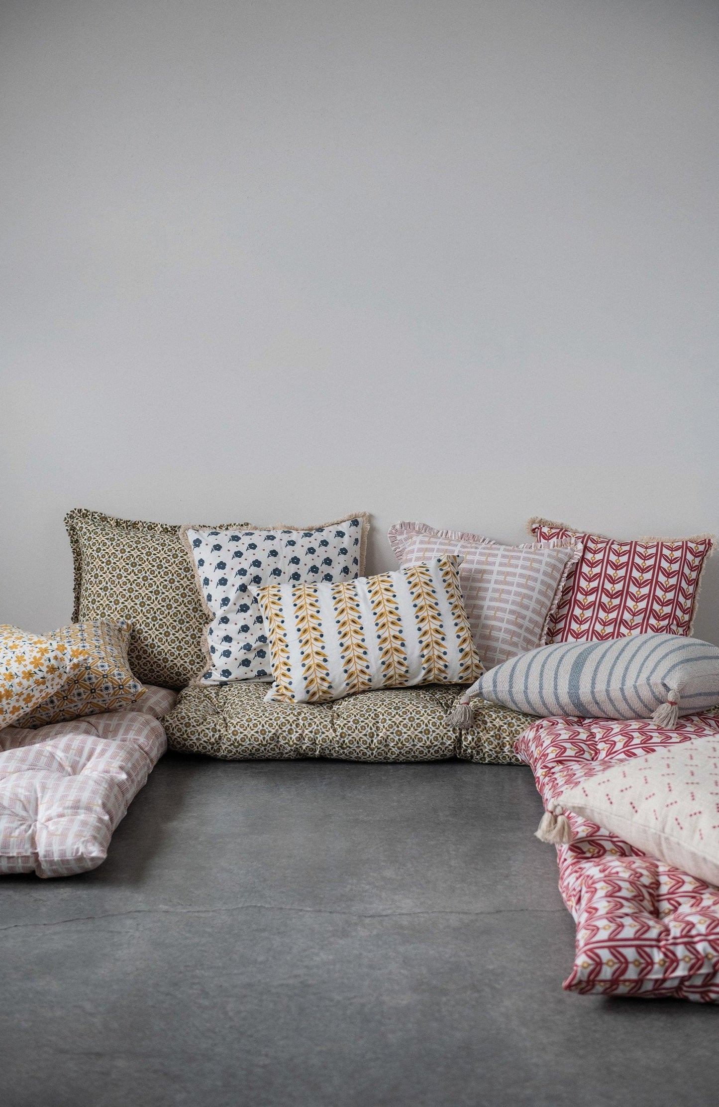 Cotton Printed Tufted French Cushion