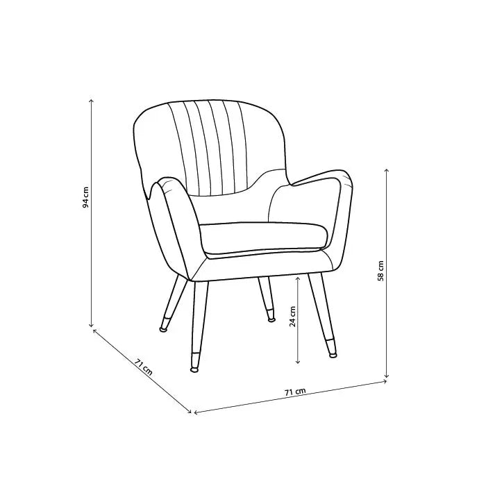 Harper Armchair Velvet Bleu