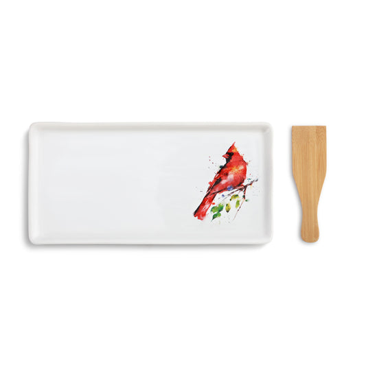 Spring Cardinal Apt Tray with Spatula